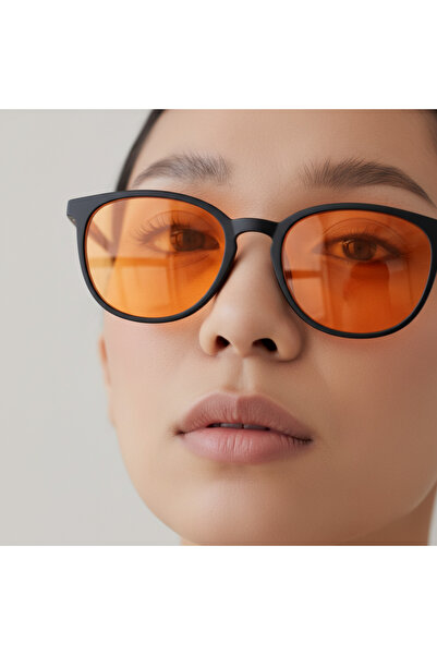 OVOIR Turuncu Lens Mavi Işık Koruyucu Bilgisayar Gözlüğü TR90 Çerçeve
