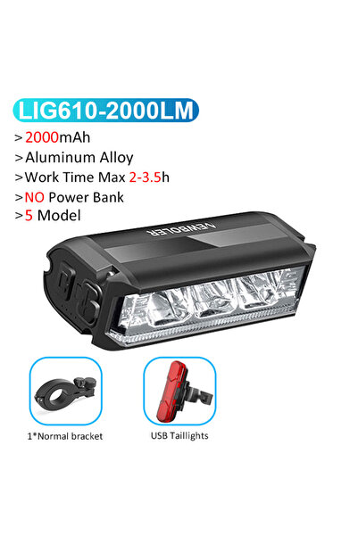 Choice مصباح دراجة أمامي LIG610 B من نيوبولر، بقوة 4500 لومن، وبطارية 14000 م...