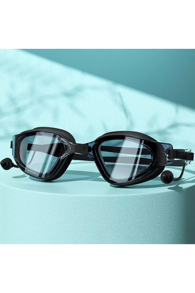 Choice نظارات سباحة جديدة مضادة للضباب للبالغين باللون الأسود، نظارات سباحة م...