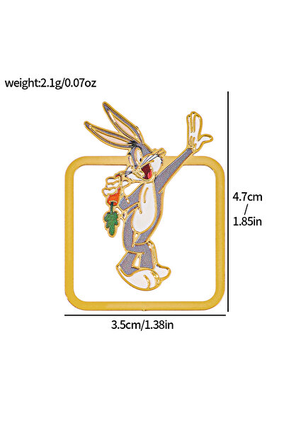 Miniso فاصل كتب معدني بتصميم شخصية باغز باني من لوني تونز، مزين بشخصيات باغز باني، وبيغليت، ووايل إي. كايوتي اللطيفة.