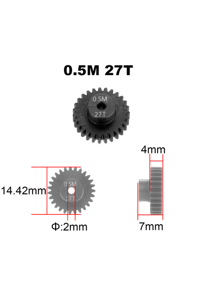 Choice تروس محرك PYFORE M0.5 مقاس 27 سنًا، فتحة 2 مم، من 13 إلى 27 سنًا، لسيا...