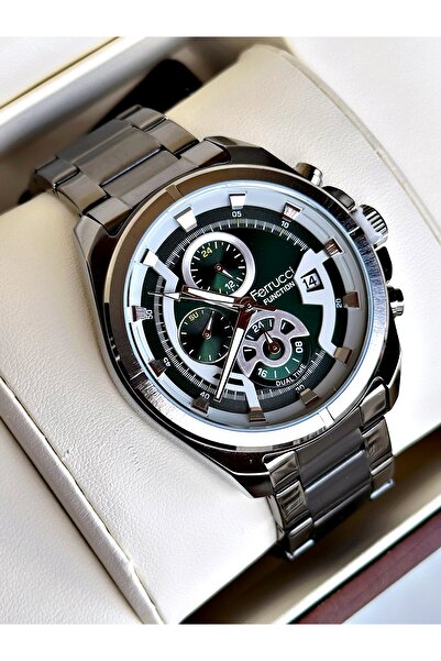 Ferrucci Functional Guaranteed Smoked Color Steel Cord Men's Wristwatch