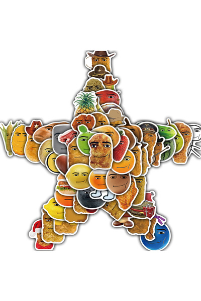 Choice 50 قطعة أو 58 قطعة من ملصقات روبلوكس بتصميمات وجوه مبتسمة، وقطع دجاج ناجتس، وميمات، مناسبة للهواتف المحمولة، وأجهزة الكمبيوتر المحمولة، والدراجات النارية.