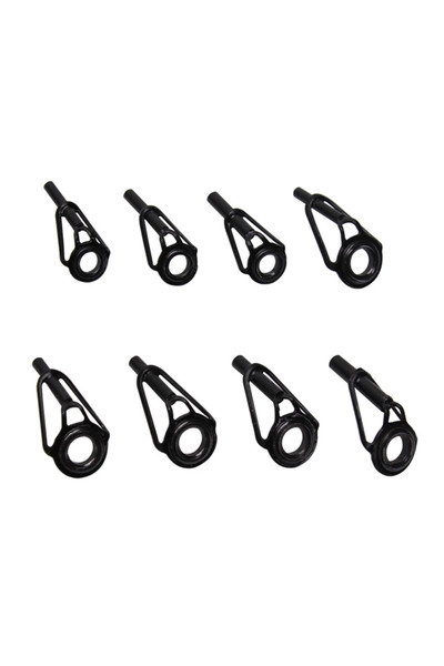 Choice حلقات توجيه صنارة صيد سوداء 8 قطع (8/80 قطعة) - أداة إصلاح عالية الجود...