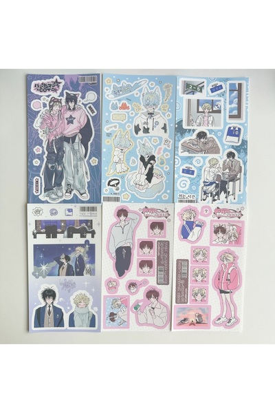 Choice6 ٦ قطع من ملصقات شخصيات كرتونية لطيفة لأولاد رائعين، مناسبة لأجهزة الآ...