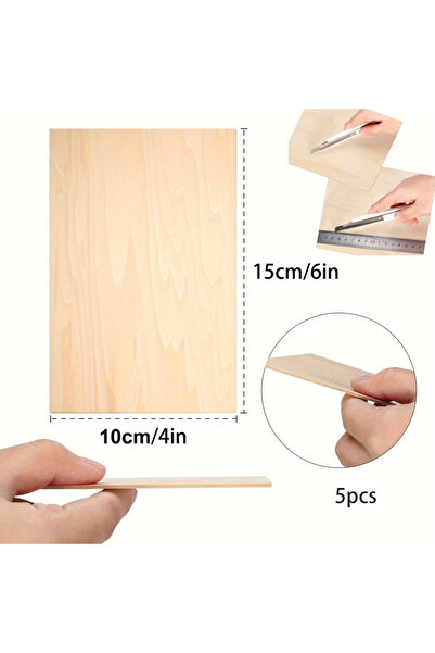 Choice خمس قطع من خشب البتولا الرقيق مقاس 4 × 6 بوصات، مناسبة للأعمال الحرفية...