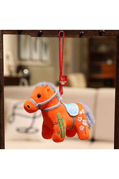 Choice لعبة ميدالية مفاتيح على شكل حصان صغير لطيف برتقالي اللون بطول 12 سم، م...