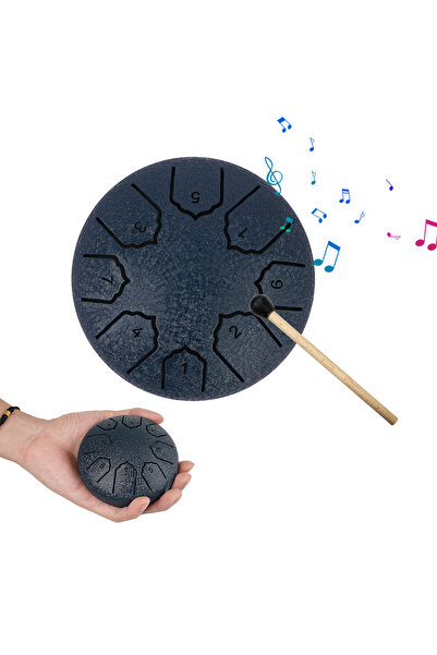 Choice Black 4 Inch 8 Notes Steel Tongue Drum Rain Drum Percussion Musical Instrument Gift for Family And F