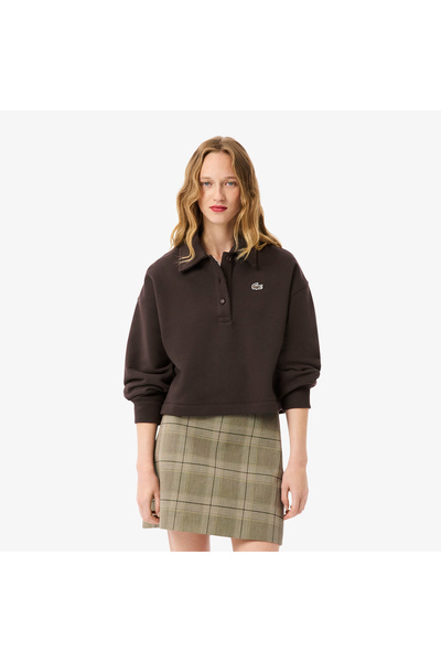Lacoste Oversized Fleece Polo Collar Sweatshirt - SF5275-00-SKB
