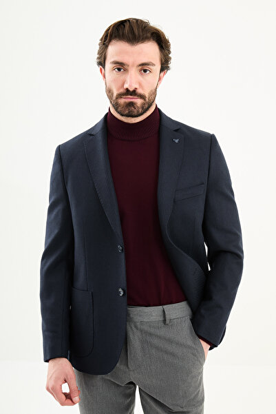 Mcr Jachetă pentru bărbați, slim fit, cu buzunar tip geantă, cu guler mono, a...