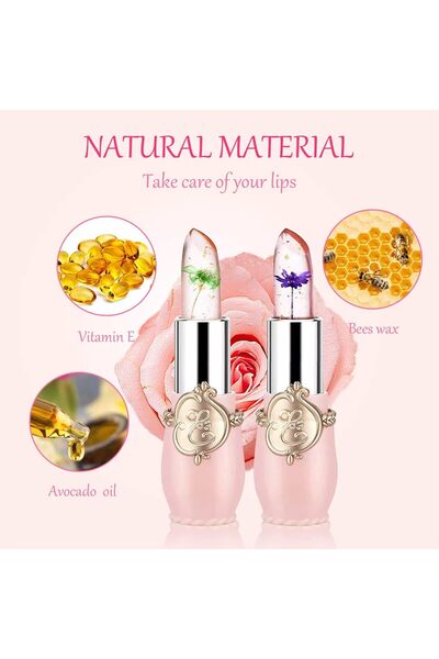 genric أحمر شفاه كريستال فلاور متغير اللون، مرطب شفاه ملون، لون شفاه يدوم طويلاً