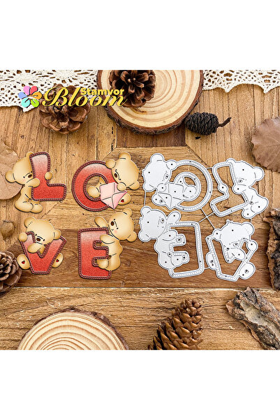 Choice قوالب تقطيع معدنية أصلية وجميلة لعيد الحب، عليها صور دببة صغيرة تعانق ...