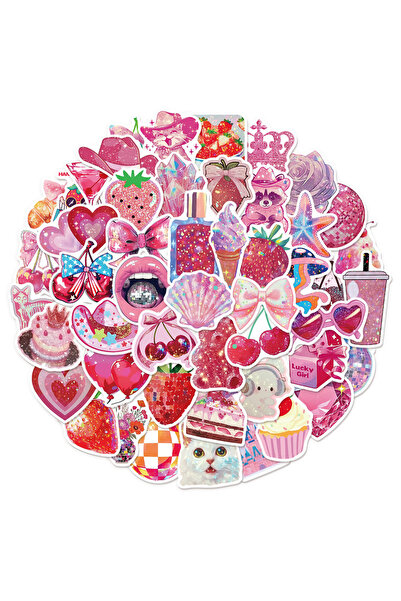 Choice 50PCS 50PCS Rose Pink Series Sparkling Fun Stickers DIY Luggage, Noteb...
