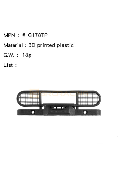 Choice G178TP 1/18 Front Bumper 3d Printing For Traxxas Trx4-m Defender Trx4m...