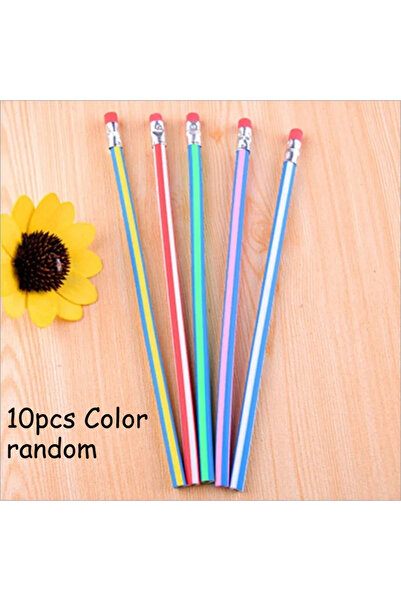 Choice 10 أقلام رصاص ملونة ناعمة بألوان عشوائية - أقلام رصاص مرنة بألوان الحل...