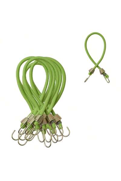 Choice 10Pcs Green 10Pcs Automobile and Motorcycle Elastic Cord Heavy Duty Luggage Straps Rope Hooks 25cm S