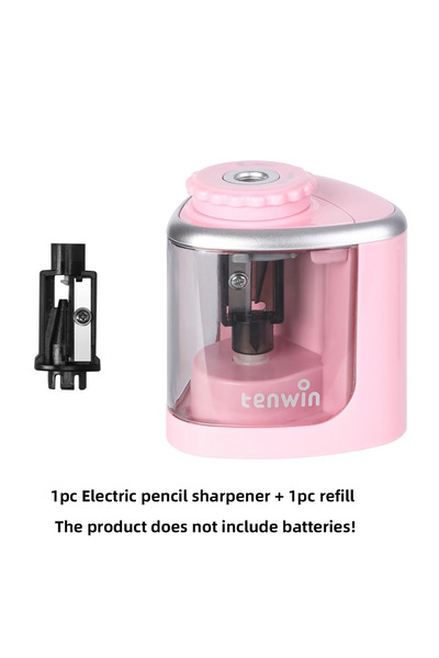 Choice Pink 1PC Tenwin Electric Auto Pencil Sharpener Safe Student Helical Steel Blade Sharpener for Artist