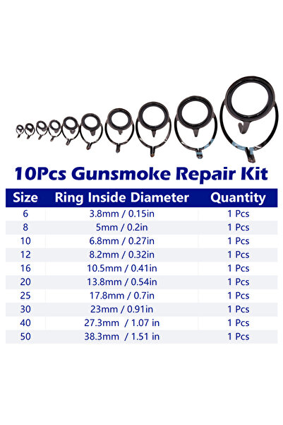 Choice طقم إصلاح صنارة صيد السمك من Gunsmoke FishTrip، مكون من 10 قطع من حلقا...