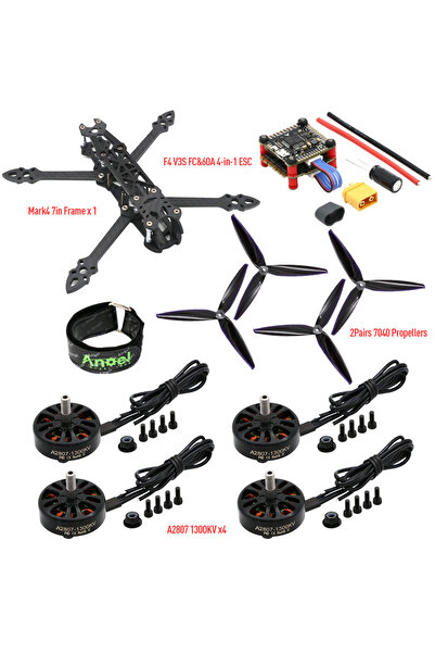 Choice مجموعة تتضمن وحدة تحكم الطيران FC Mark4، وإطار FPV مقاس 7 بوصات (295 م...