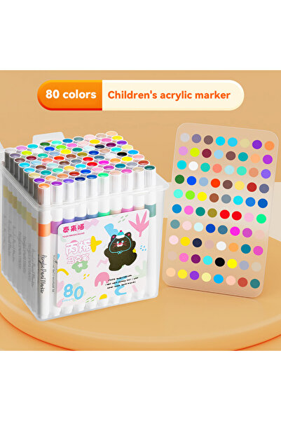 Choice قلم تلوين أكريليك مقاوم للماء، 80 لونًا، مناسب للطلاب، للرسم على السير...