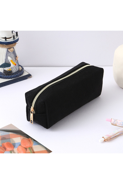 Choice مقلمة سوداء مخططة بلون موحد، حقيبة تخزين أدوات مكتبية محمولة، لوازم مد...