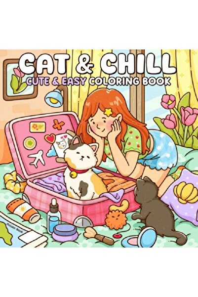 Choice كتاب تلوين متعدد الألوان برسومات قطط لطيفة وسهلة للبالغين، كتاب رسم لت...