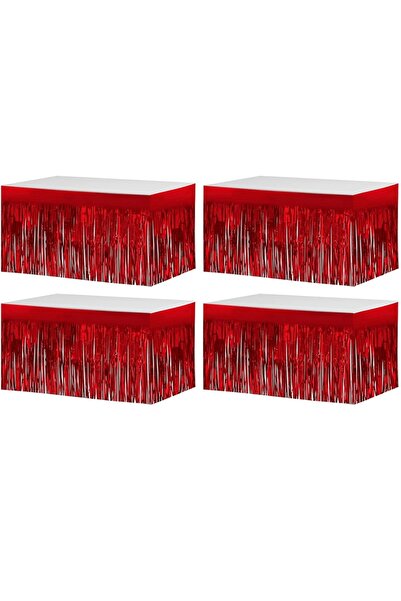 Choice طقم تنانير طاولة من رقائق بلاستيكية حمراء (4 قطع) لتزيين الحفلات والمن...