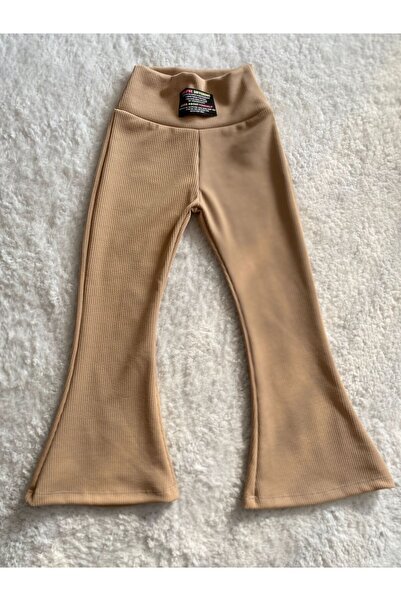 Tuar Store Ispanyol Paça Fitilli Bej Renk Kız Çocuk ince Tayt