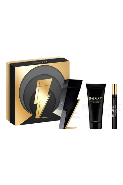 Carolina Herrera Bad Boy For Men Set Eau De Toilette 100ml + Eau De Toilette 10ml + Sg 100ml (New Pa