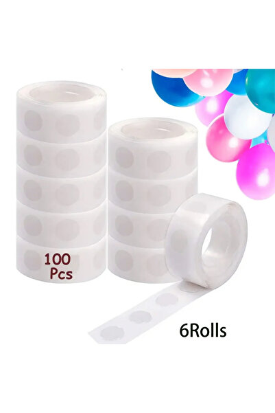 Choice شريط لاصق شفاف قابل للإزالة، 6 لفات، 1 سم، نقاط لاصقة مزدوجة الجوانب، شريط لاصق شفاف للبالونات