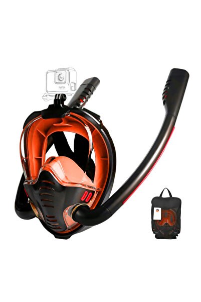 Choice قناع غطس جديد للبالغين، برتقالي اللون، مقاس L/XL، لحماية العين، بانورا...