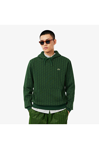 Lacoste Monogram fleece hoodie - SH5885-00-D1R