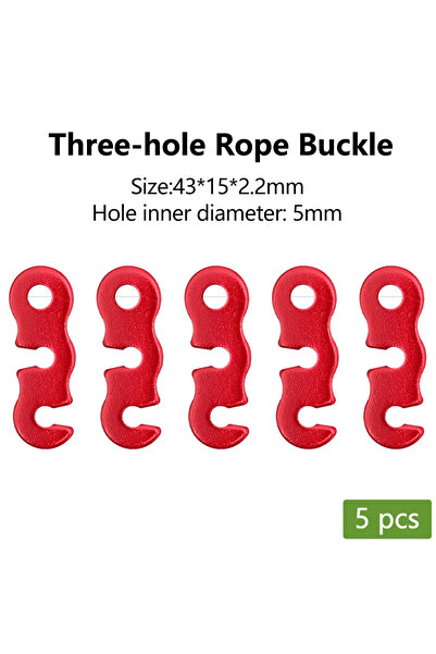 Choice مشبك حبل خيمة قابل للتعديل من الألومنيوم على شكل حرف S، أحمر اللون، 5 ...