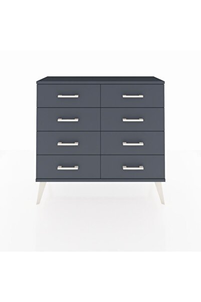 Dienni Arges Şifonyer 8 Çekmeceli 88x30x80 Antrasit-Antrasit