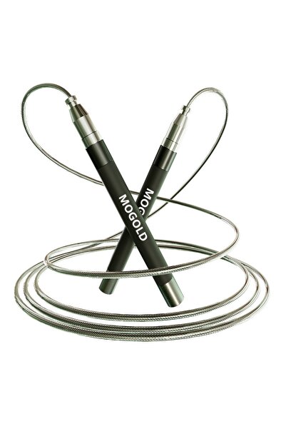 Choice حبل قفز معدني أملس بمقبض T06-أسود من MOGOLD MOJIN، أداة رياضية سحرية ب...