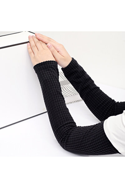 Choice أكمام شتوية سوداء مستقيمة، سميكة وناعمة، دافئة، طويلة، مضادة للبرد، من...