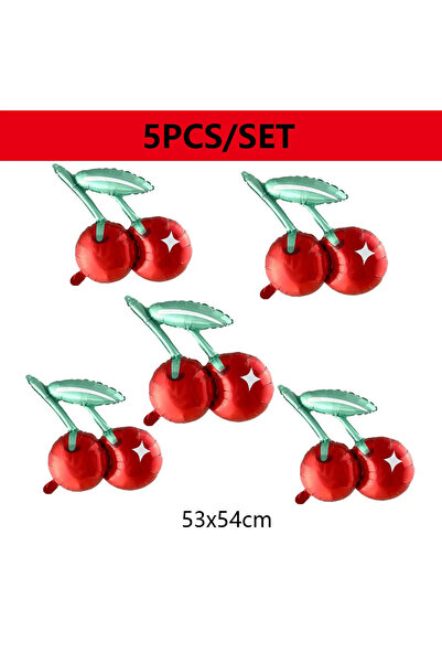 Choice 53x54cm Cherry 5pcs 3/4/5/6pcs Cherry Aluminum Film Balloon Fruit Them...