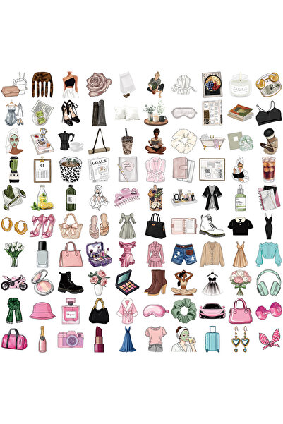 Choice ١٠٠ قطعة من ملصقات بتصميمات بناتية، يمكنكِ صنعها بنفسكِ لتزيين دفتر ال...