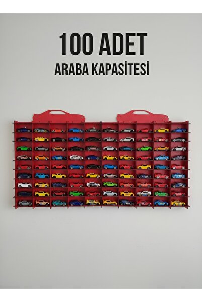 ozbience Şık 100 Arabalık Duvar Tipi Araba Rafı, Koleksiyon Severler İçin Öze...