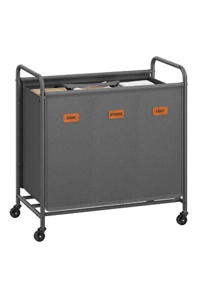 SONGMICS HOME Laundry Basket with Three Compartments