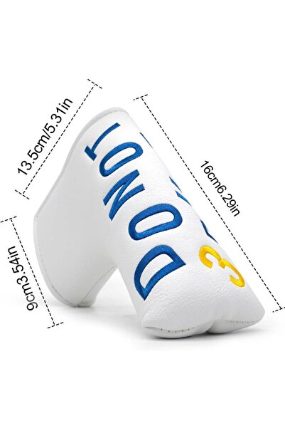 Choice غطاء مضرب غولف أبيض اللون بتصميم مرح، مزود بإغلاق مغناطيسي قوي، هدية م...