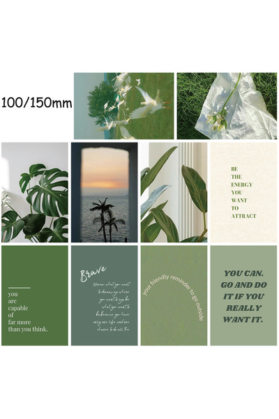 Choice ١٠ قطع من ملصقات خضراء صغيرة ومنعشة، مقاس ١٠×١٥ سم، لتزيين غرفة الرسم ...