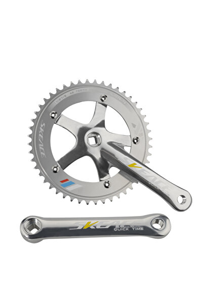 Choice مجموعة تروس دراجة ثابتة من SKEACE، 48 سنًا، 165 مم، فضية اللون، ترس سل...