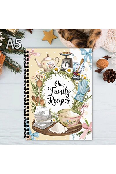 Choice كتاب وصفات حلزوني أبيض A5، مناسب للطهاة العائليين، وكتب الطبخ المنزلي، ومستلزمات الخبز.