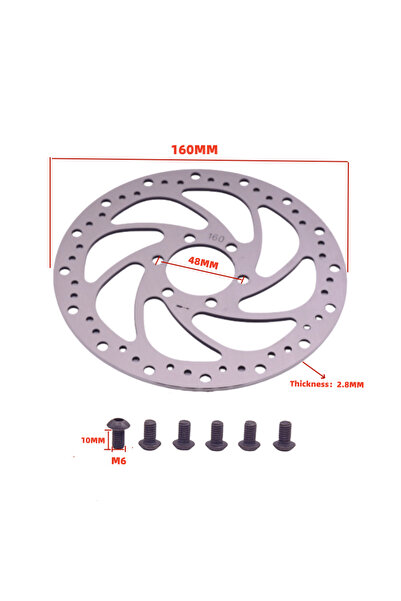 Choice قرص فرامل دراجة كهربائية 48-160-2.8 مم، قطر تجويف التركيب 48 مم، القطر...