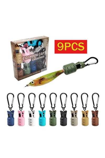 Choice 9PCS 6/9PCS Squid Jig Baits Protector with Carabiner Octopus Egi Hook ...