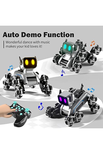 Generic سيارة روبوت تعمل بجهاز تحكم عن بعد بثمانية دفع، لون رمادي (للأعمار من 6 إلى 13 سنة)