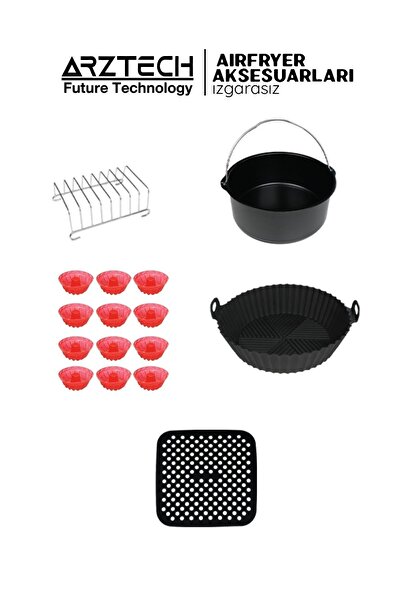ozbience Sağlıklı ve Pratik Kullanım İçin Airfryer Aksesuar Seti XXL