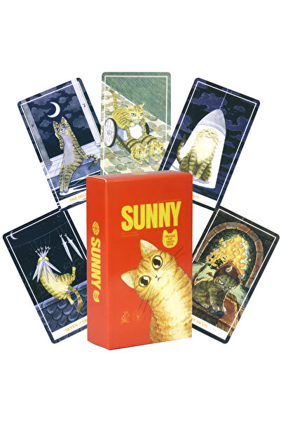 Choice Red 10.3*6cm - Sunny Orange Cat Tarot - Whimsical Cartoon Kitty Tarot ...