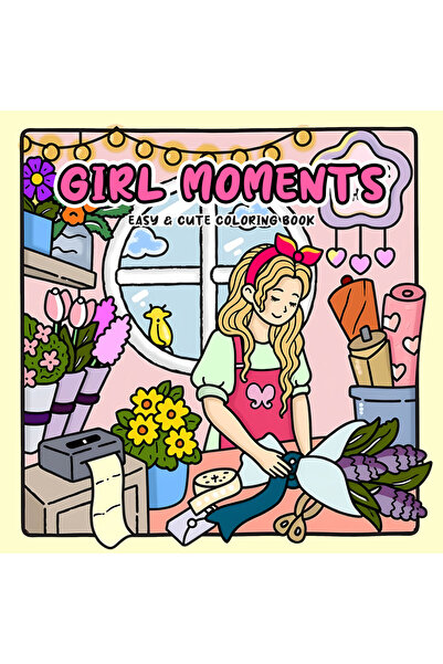 Choice كتاب تلوين "لحظات الفتيات" بأنماط جريئة وسهلة للبالغين، كتاب رسم لطيف،...